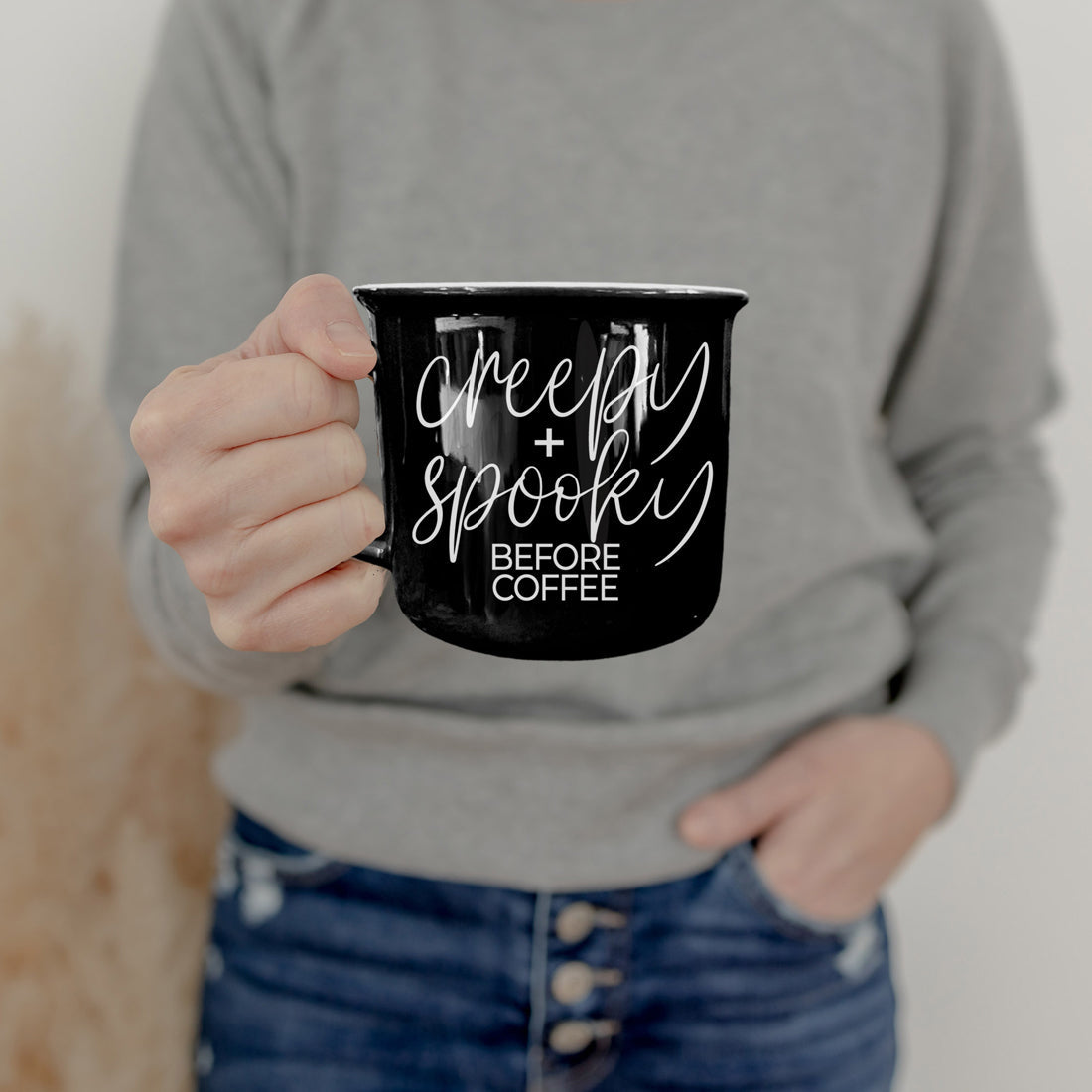 Double-Sided Gothic Coffee Mug Creepy Morning Design
Modern Gothic Coffee Mug Creepy and Spooky Text
Coffee Humor Halloween Mug Creepy Morning Person